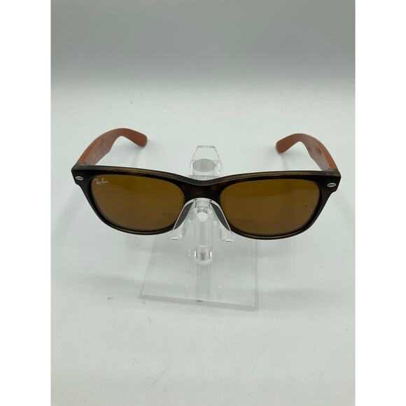 Pre-Owned Ray Ban RB 2132 New Wayfarer Sunglasses- Matte Black/Blue/Brown - Picture 1 of 8
